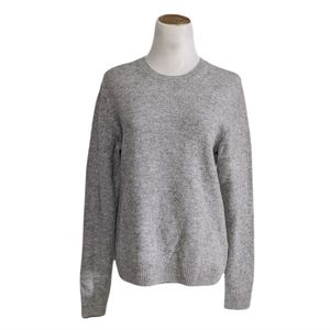 Uniqlo Wool Crew Neck Sweater Gray Medium Unisex Casual Work Pull Over Solid